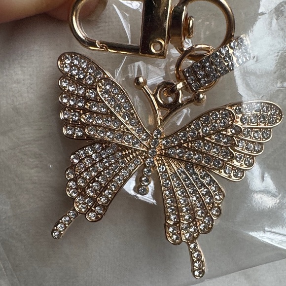Gold Butterfly Bag Charm NWT, Sparkly. - Picture 3 of 4
